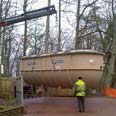 large sewage treatment plant unloading